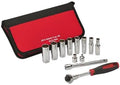 48-22-9000 Compatible with Milwaukee 3/8' Drive Socket Set, Ratchet Wrench Set, Socket Sets -12PC
