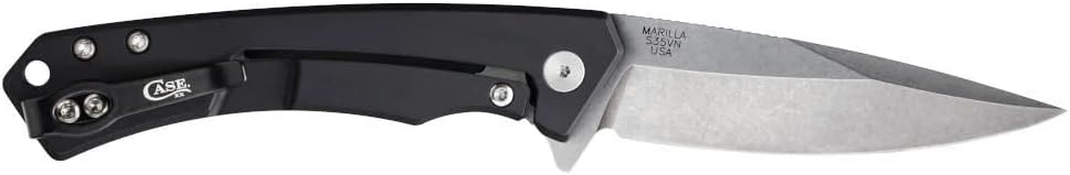 Case XX WR Pocket Knife Marilla EDC, S35VN Drop Point Blade, Black Anodized Aluminum Handle W/Clip #25880 (MARILLA) 4 3/4' Inches Closed