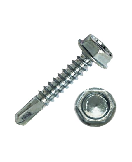 H832#8 x 2' Self Drilling Screw Hex Washer Head Zinc Qty 3,000 Box for DIY Real Men