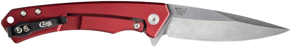 Case XX WR Pocket Knife Marilla EDC, S35VN Drop Point Blade, Red Anodized Aluminum Handle W/Clip #25881 (MARILLA) 4 3/4' Inches Closed
