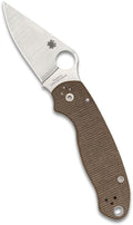 Spyderco Military 2 Folding Pocket Knife with 4' CPM Cru-Wear Steel Blade and Micarta Handle - EDC Knife for Men and Women, Perfect for Hunting, Tactical, Camping, Survival - PlainEdge - C36GP2