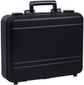 Men Metal Briefcase Aluminum Locking Storage Box with Removable Foam, Family Medicine Case, Money Suitcase, Jewellery Display Box, Black, 16.5X12.6X4.5 Inch