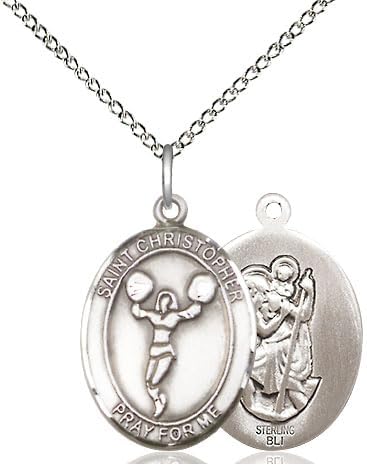 Sterling Silver St. Christopher Cheerleading Medal.