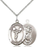 Sterling Silver St. Christopher Cheerleading Medal.