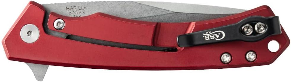 Case XX WR Pocket Knife Marilla EDC, S35VN Drop Point Blade, Red Anodized Aluminum Handle W/Clip #25881 (MARILLA) 4 3/4' Inches Closed
