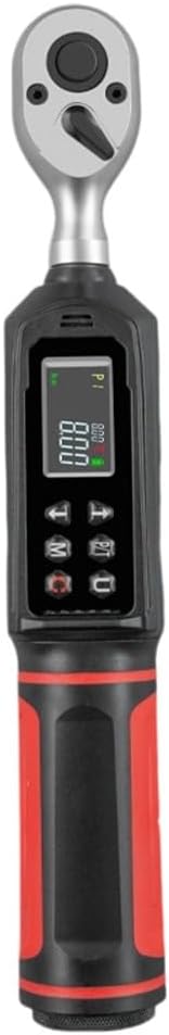 Digital torque wrench 1/4 3/8 1/2 inch with vibration buzzer LED overload protection 9 preset modes unit switching quick release ratchet head (10mm 2.02-135N.m)