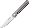 Harnds Wind Pocket Knife Flipper M390 Steel Titanium Handle Folding Knife Ball Bearing with 2-Position Clip for Camping Survival and EDC