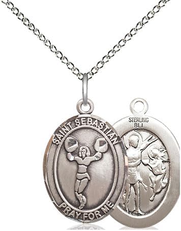 Sterling Silver St Sebastian Cheerleading Medal.