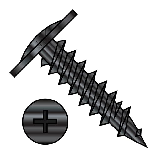 #8 x 2 Fine Drywall Screws/Phillips/Modified Truss Head/Steel/Black Oxide / 2000 Pc. Carton
