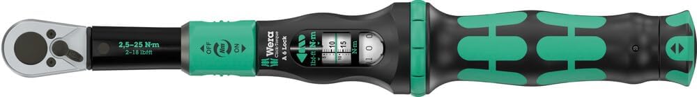 05075691001 Click-Torque Lock A 6 Torque wrench, adjustable, Torque Lock function, reversible ratchet, clockwise torque operation, 2.5-25 Nm, 1/4' x 2.5-25 Nm