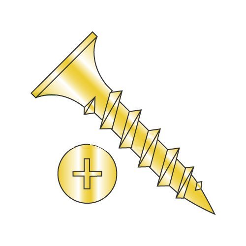 #8 x 2 Coarse Drywall Screws/Phillips/Bugle Head/Steel/Zinc Yellow (Carton: 2,000 pcs)