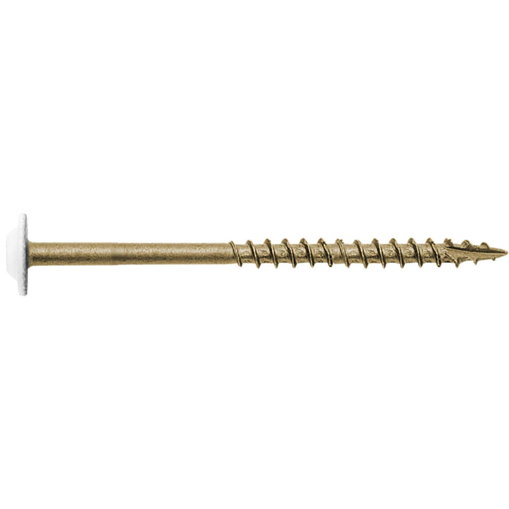 8 x 2-1/2' White Bronze Star Multipurpose Torx/Star Drive - Exterior Coated Modified Truss Head Cabinet Wood Screw - 1 Pound CASE - 42 Boxes 4,410 Screws