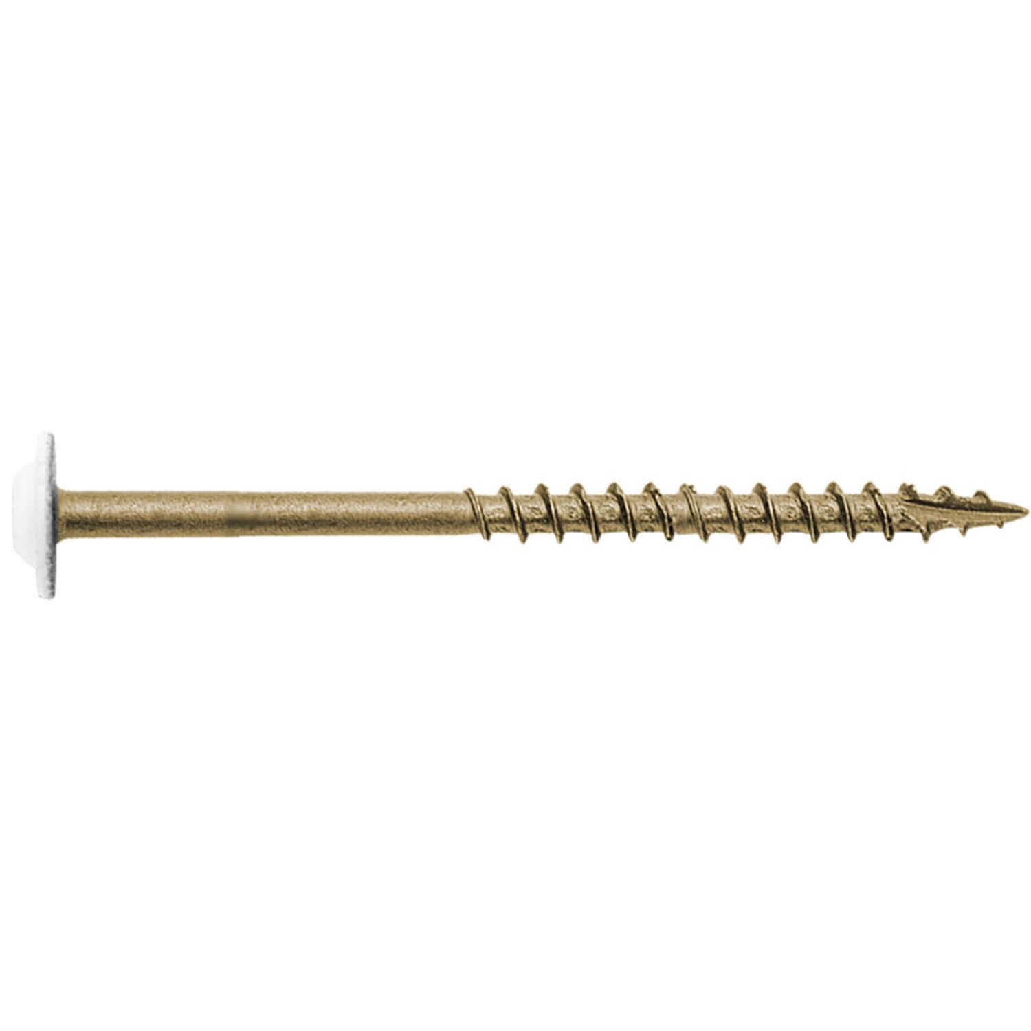8 x 2-1/2' White Bronze Star Multipurpose Torx/Star Drive - Exterior Coated Modified Truss Head Cabinet Wood Screw - 1 Pound CASE - 42 Boxes 4,410 Screws