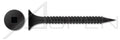 (4000 pcs) #8 X 2, Drywall Screws, Bugle Square Drive, Coarse Thread, Steel, Black Phosphate