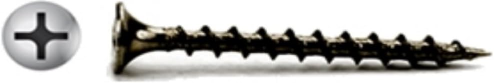 (6500) #6 X 1-1/2' Drywall Screw Phillips Bugle Head Coarse Thread Black Phosphate Bulk Box