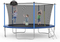 14FT Tranpoline for Kids with Safety Enclosure Net Recreational Round Tranpoline with Basketball Hoop ASTM Approval Backyard Outdoor Tranpoline with Spring Pad Cover & Ladder