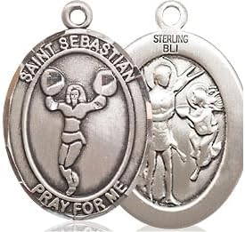 Sterling Silver St Sebastian Cheerleading Medal.