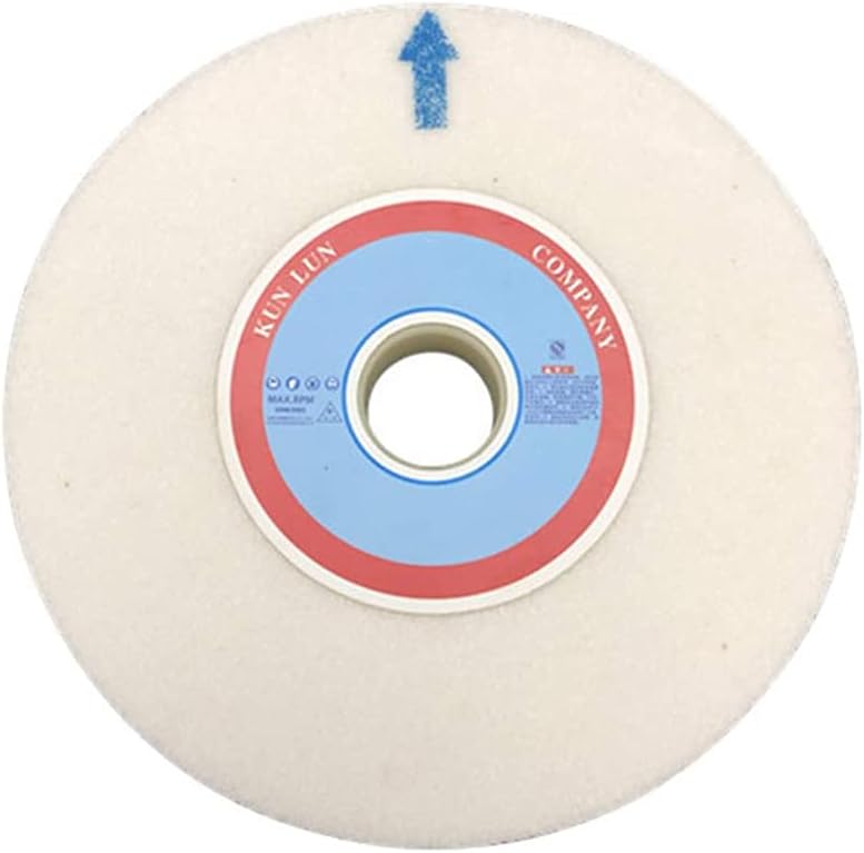Bench Grinder Wheels, White Corundum Grinding Wheel 200mm OD 32mm Hole 20mm Thick Multiple Grits(120 Grit)