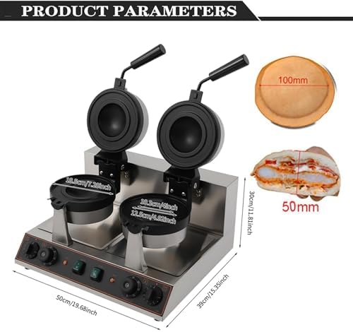 Commercial Electric Dual Burger and Waffle Maker, Non-Stick Press and Baker for Home Kitchen Breakfast, Versatile Cooking Appliance