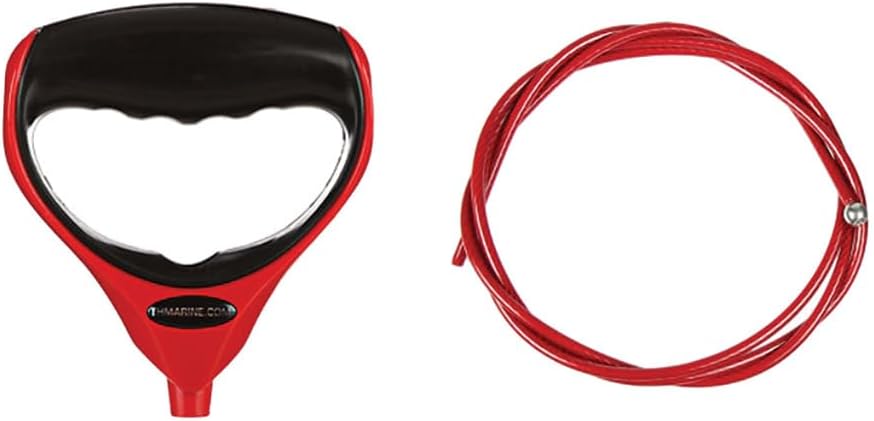 T-H Marine G-Force Heavy-Duty Trolling Motor Replacement Handle, Cushioned Grip, Lift & Release Cord with Nylon Jacketed Stainless Steel Cable - Red (Pack of 6)