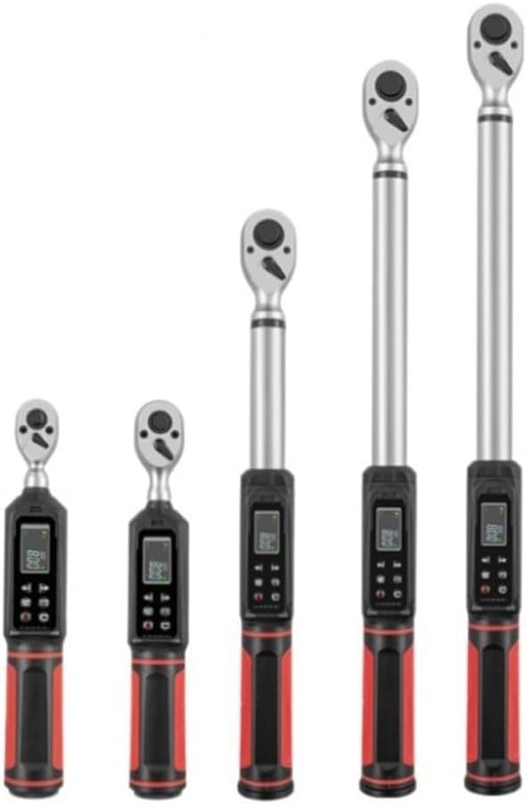 Digital torque wrench 1/4 3/8 1/2 inch with vibration buzzer LED overload protection 9 preset modes unit switching quick release ratchet head (10mm 2.02-135N.m)