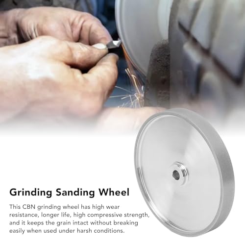 CBN Grinding Wheel 8 Inch 180 Grit 5/8 Inch Spindle for Bench Grinders Sharpening High Speed Steel Woodturning Tools