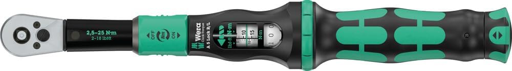 05075693001 Click-Torque Lock A 5 R/L Torque wrench, adjustable, Torque Lock function, square head insert (1/4'), clockwise/counterclockwise torque operation, 2.5-25 Nm, 1/4' x 2.5-25 Nm