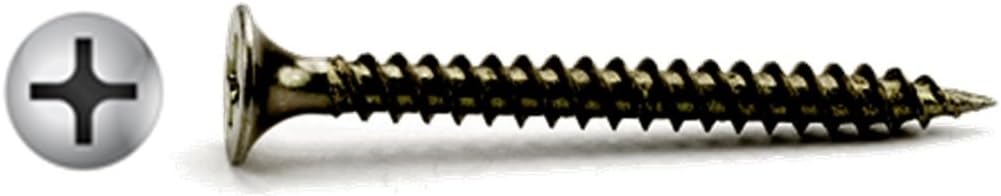 (8000) #6 X 1-1/4' Drywall Screw Phillips Bugle Head Fine Thread Black Phosphate Bulk Box