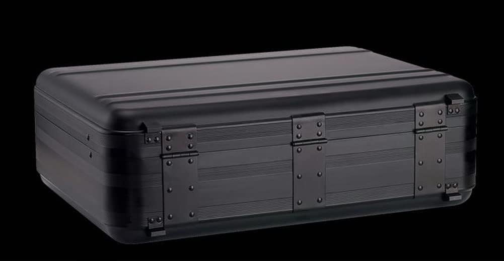 Men Metal Briefcase Aluminum Locking Storage Box with Removable Foam, Family Medicine Case, Money Suitcase, Jewellery Display Box, Black, 16.5X12.6X4.5 Inch