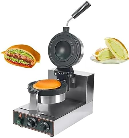 Commercial Electric Dual Burger and Waffle Maker, Non-Stick Press and Baker for Home Kitchen Breakfast, Versatile Cooking Appliance