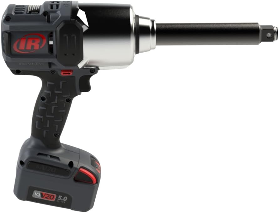 Ingersoll Rand W8571-K2 3/4' 20V Cordless Impact Wrench 2 Battery Kit, 2000 ft-lb Torque, 6' Extended Anvil, Friction Ring Thru-hole, Pistol
