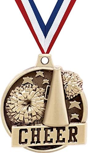 Crown Awards 1.5' Cheer Medal - Gold Cheer Challenger Award Medals Prime