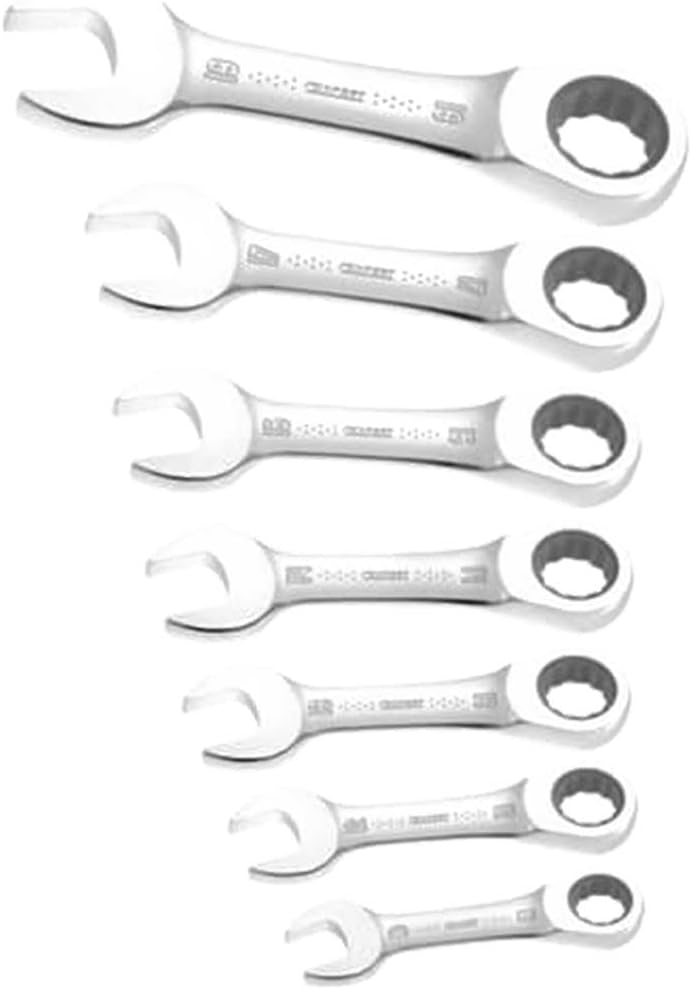 Britool E111104B Stubby Ratchet Spanner Set (7 Pieces)
