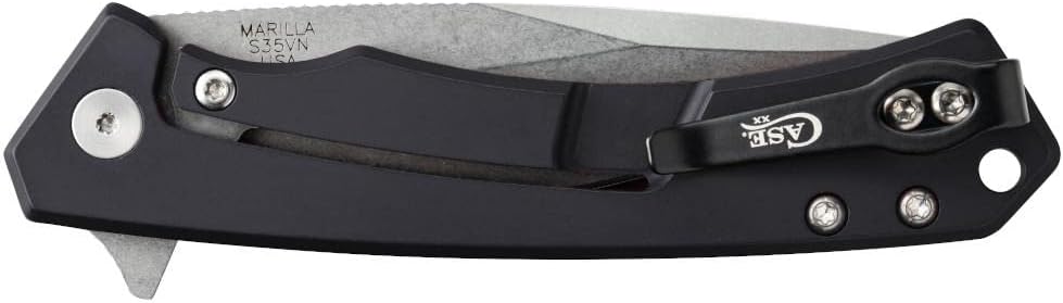 Case XX WR Pocket Knife Marilla EDC, S35VN Drop Point Blade, Black Anodized Aluminum Handle W/Clip #25880 (MARILLA) 4 3/4' Inches Closed