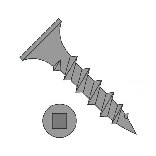 #10 x 1 Coarse Drywall Screws/Square/Bugle Head/Steel/Black Phos (Carton: 4,500 pcs)