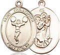 14kt Gold St. Christopher Cheerleading Medal.