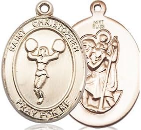 14kt Gold St. Christopher Cheerleading Medal.