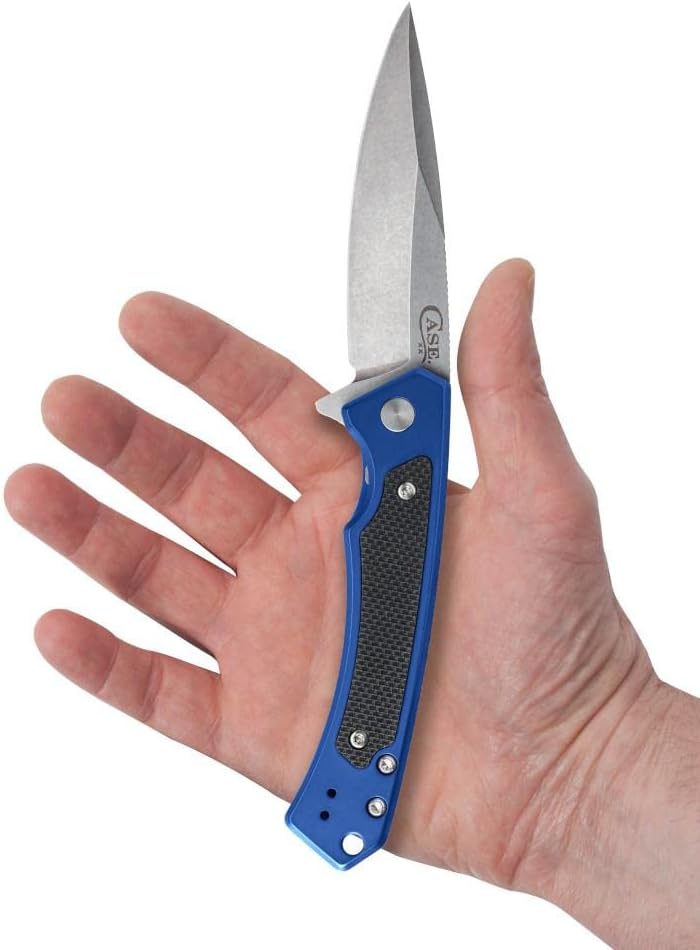 Case XX WR Pocket Knife Marilla EDC, S35VN Drop Point Blade, Blue Anodized Aluminum Handle W/Clip #25882 (MARILLA) 4 3/4' Inches Closed