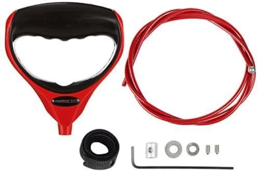 T-H Marine G-Force Heavy-Duty Trolling Motor Replacement Handle, Cushioned Grip, Lift & Release Cord with Nylon Jacketed Stainless Steel Cable - Red (Pack of 6)