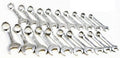 20 PC SAE STANDARD AND MM METRIC SIZE SIZED SHORT LENGTH END STUBBY WRENCH SET