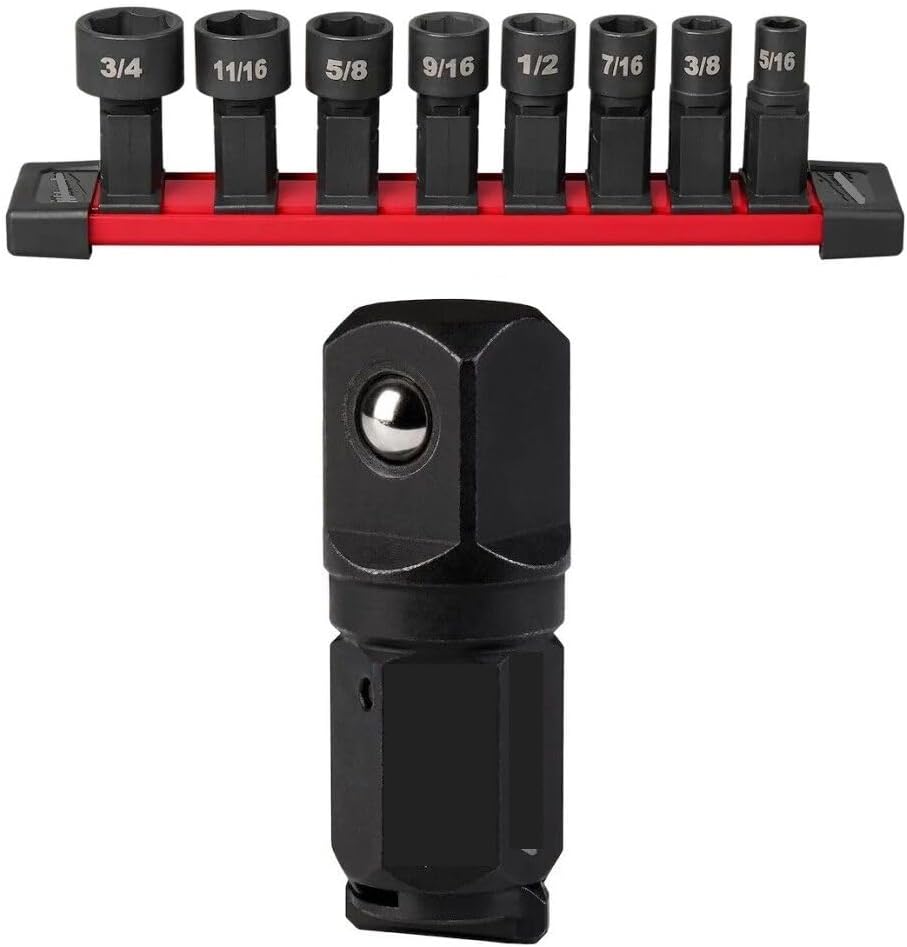For Milwaukee.. INSIDR Box Ratchet Anvil Adapter and 8 Piece SAE Socket Set Bundle