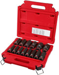 14PC 49-66-7014 for Milwaukee 1/2' Drive Metric Deep 6 Point Impact Socket Set with Impact resistant case