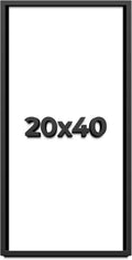 20x40 Shadow Box Black Solid Wood Display Frame with White Acid-Free Backing UV Acrylic & Hanging Hardware - with 3/4' Usable Depth
