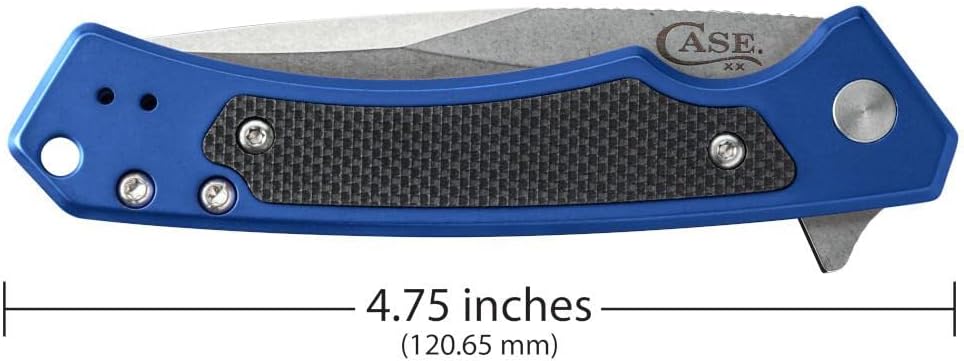 Case XX WR Pocket Knife Marilla EDC, S35VN Drop Point Blade, Blue Anodized Aluminum Handle W/Clip #25882 (MARILLA) 4 3/4' Inches Closed