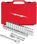 New 48-22-9508 Wrench Sets for Milwaukee 3/8-Inch Drive Durable Metric Ratchet and Socket Set - 32pc