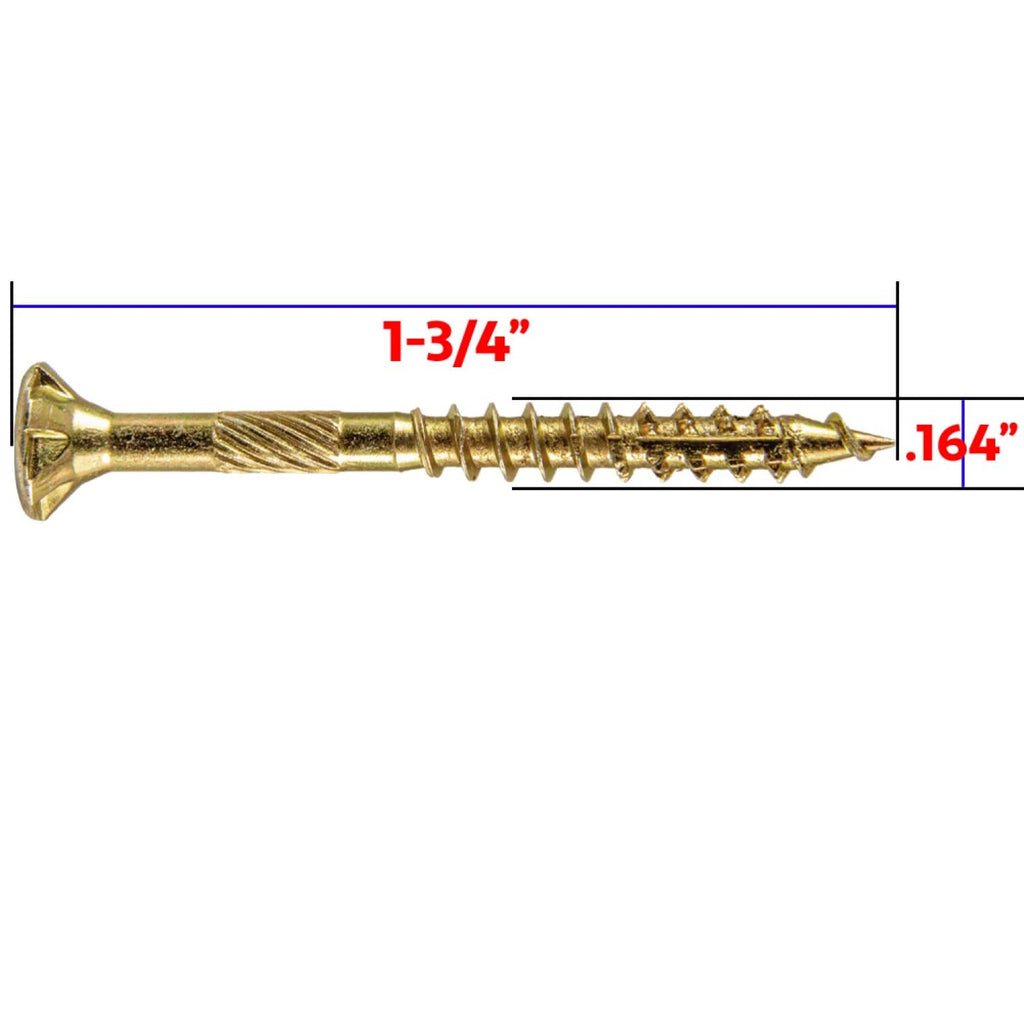 8 x 1-3/4' Gold Star Wood Screw Torx/Star Drive Flat Head CASE of 9-5 Pound Boxes 7,740 Screws