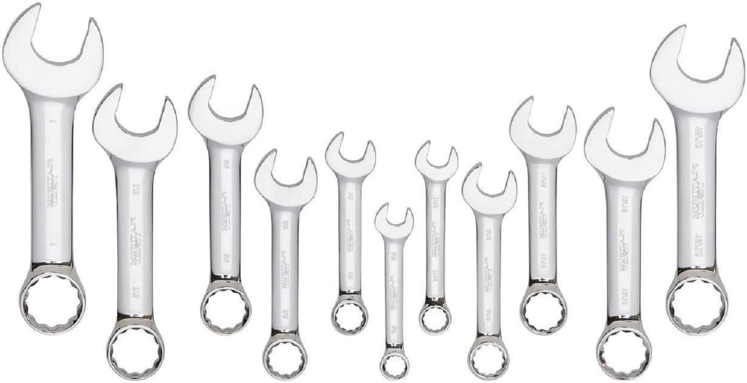 NEW 11 pc SAE Stubby Combination Wrench Set 3/8' to 1'
