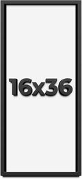 16x36 Shadow Box Black Solid Wood Display Frame with White Acid-Free Backing UV Acrylic & Hanging Hardware - with 3/4' Usable Depth