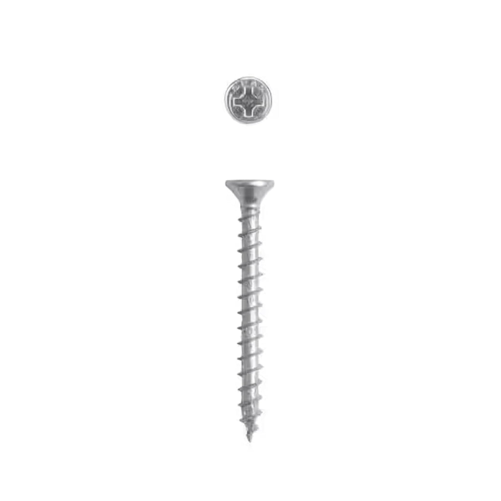 #10 x 2 Interior Flat Head Construction Wood Screws (1500 pcs) Phillips Square Unidrive Zinc