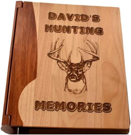 Engraved Wood Personalized Photo Album 'Hunting Memories' - Large